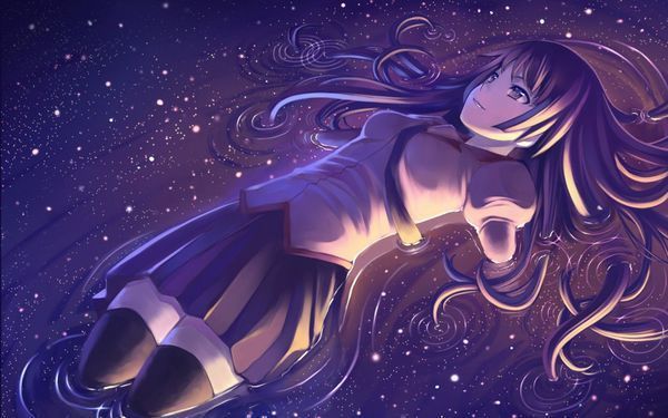 谁能给我女生躺在地上的动漫图?还有星空图.