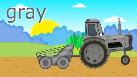 快乐农场里忙碌的拖拉机,叉车 创意卡通动画 早教英语 少儿视