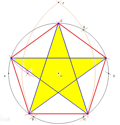 五角星的画法圆规图片