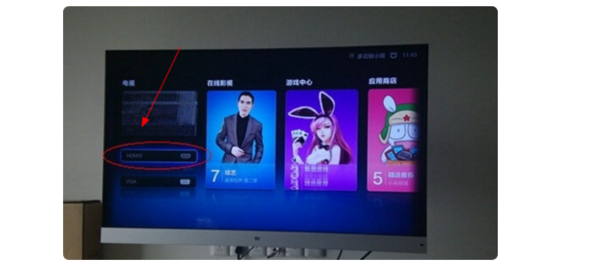 小米电视HDMI怎样连接笔记本电脑?