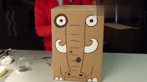 创意源于生活,大叔diy纸箱 大象造型 书包,这么可爱我也做个