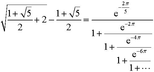 这个绝美的公式不仅像欧拉公式一样联系起了圆周率和e,同时它还将黄金