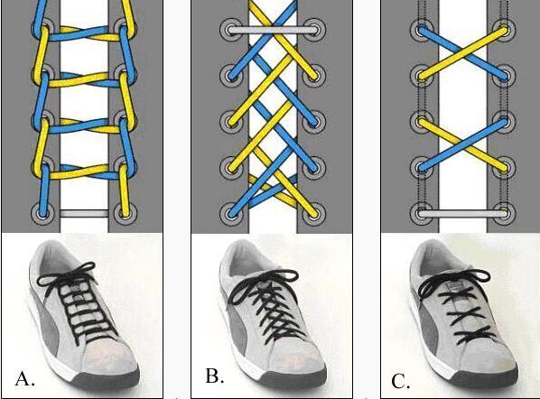 特殊鞋子的鞋带系法图片