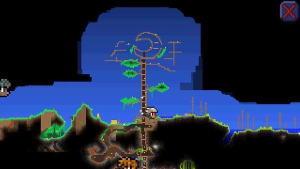 手机版泰拉瑞亚,月亮世界树雏形,给点意见吧!