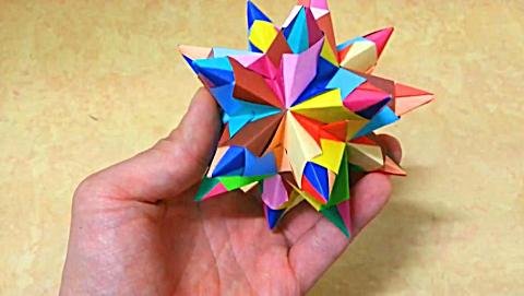 手工制作diy, 用三角插制作"多彩球"的方法和技巧