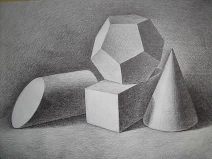 几何体素描 4个