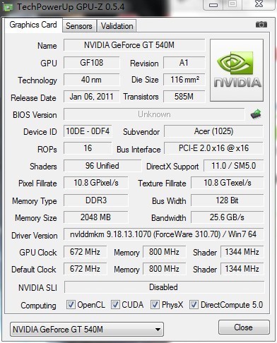 宏基5742g gt540m显卡 默认频率玩游戏总是蓝屏 降低频率到450就不