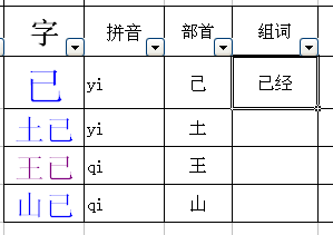 己和已加偏旁组词