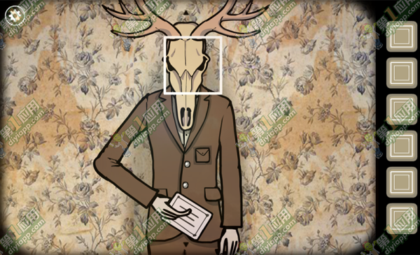 然后看外面,出现鹿人,把鹿头摘下,然后给恶魔,本关完结.