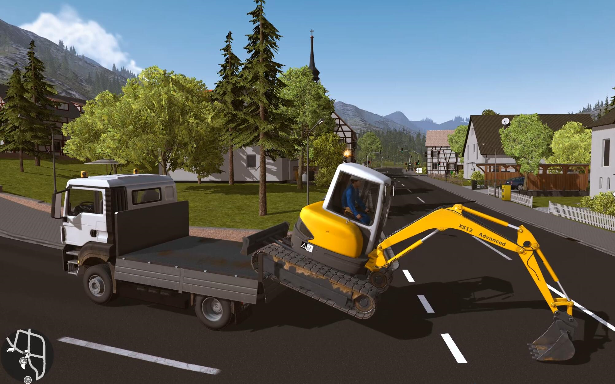 建筑模拟2015 55 b>挖掘机上下板车 /b>