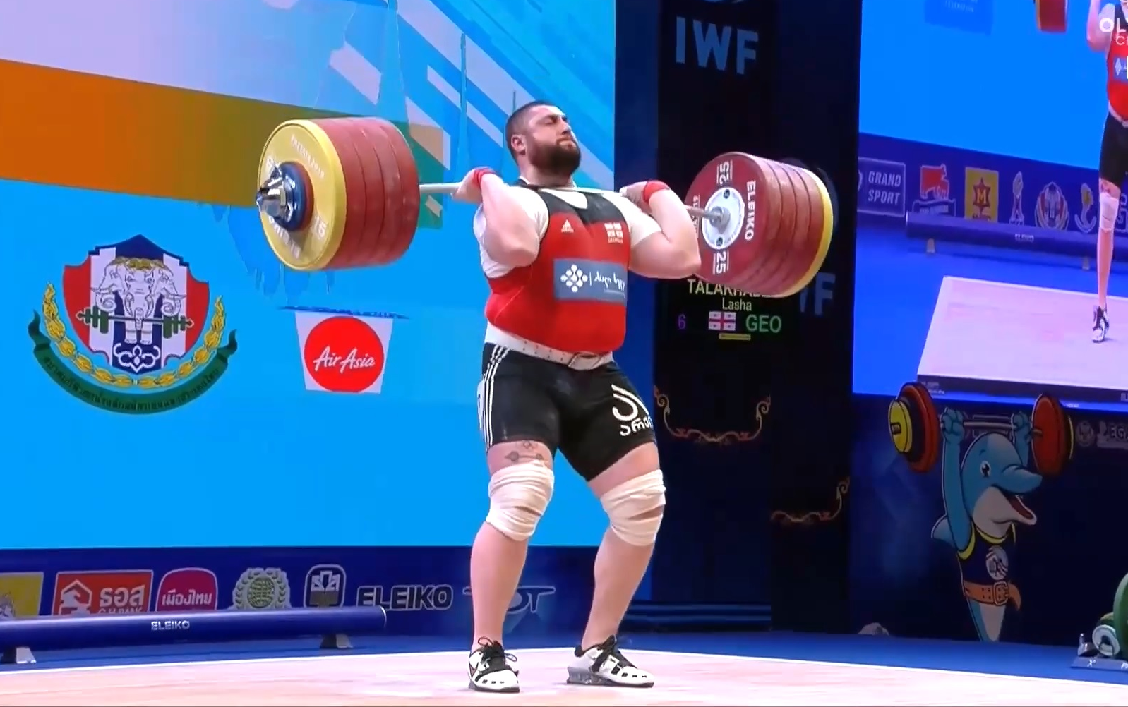 【 b>举重 /b>】塔拉哈泽 抓举220kg 挺举264kg 2019年 b>举重 /b>