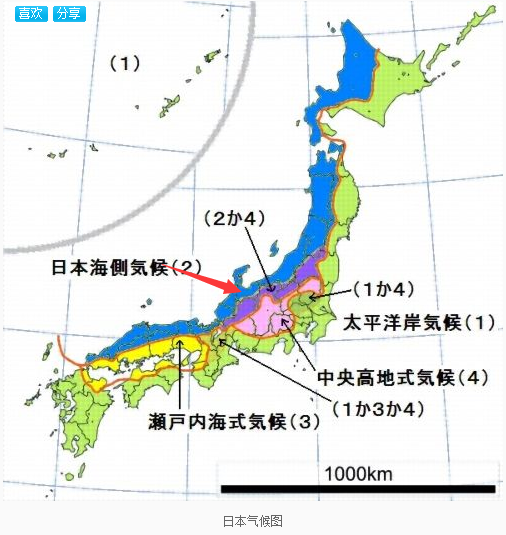 日本福山市的气候类型