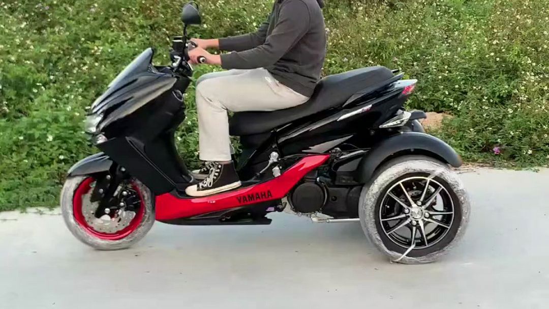 雅马哈 正三轮摩托车,户外试骑