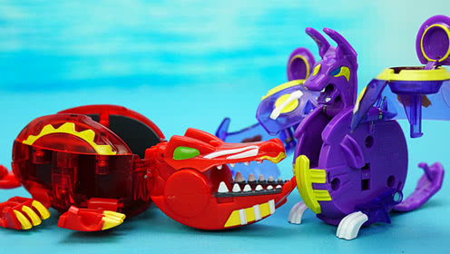 爆兽猎人玩具分享 潜影蝙蝠vs噬日巨鳄