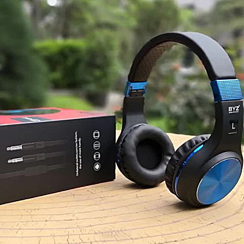 byz 头戴式摺叠 耳机手机电脑游戏语音耳麦 高保真重低音炮立体声diy