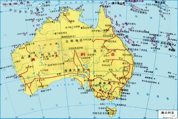 澳大利亚的海陆位置图片