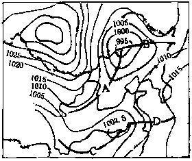 (3)图中大陆上的强高压名称是 ,在脊线脊线和槽线