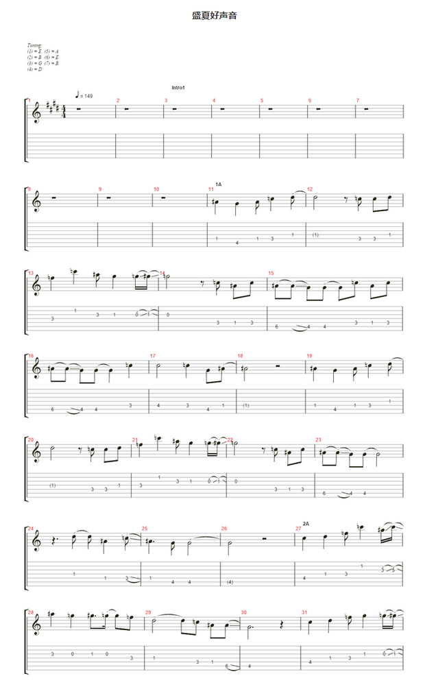 跪求snh48盛夏好声音吉他谱