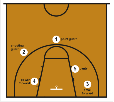 篮球场上位置图片