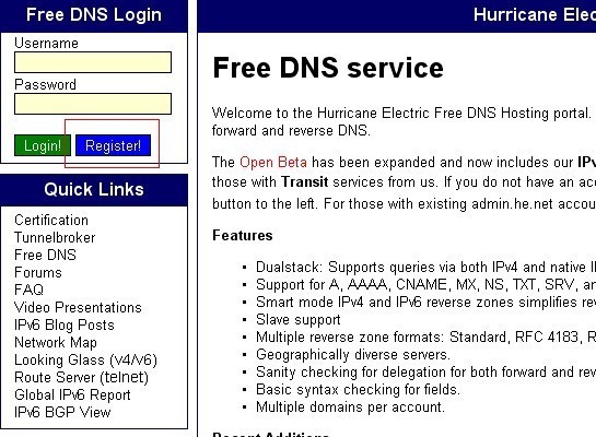 推荐稳定的国外免费DNS he.net DNS操作