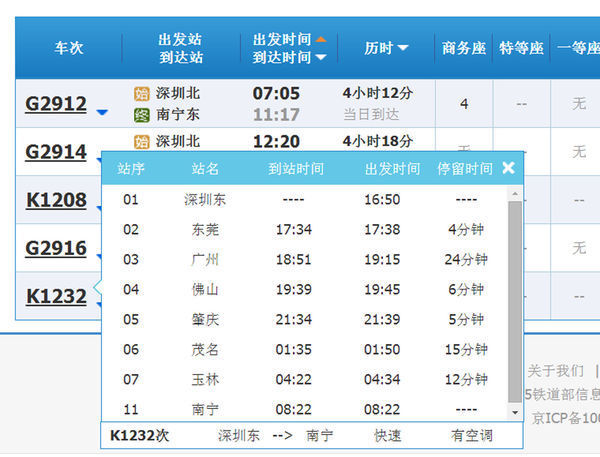 从深圳北坐火车到广西南宁会经过东莞吗