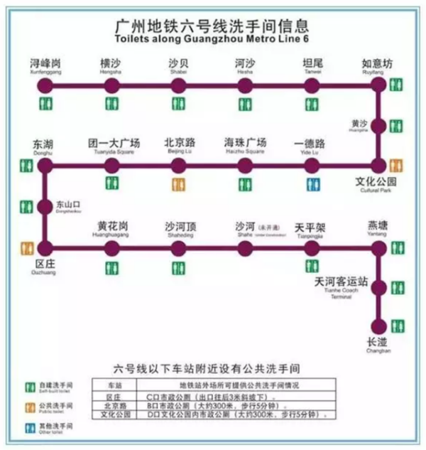 广州地铁哪些站有洗手间?