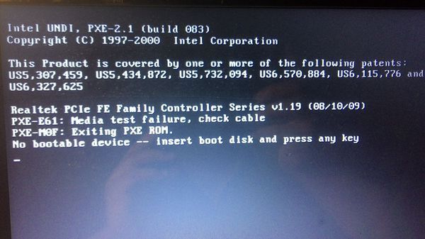 笔记本电脑出现no bootable device是什么原因