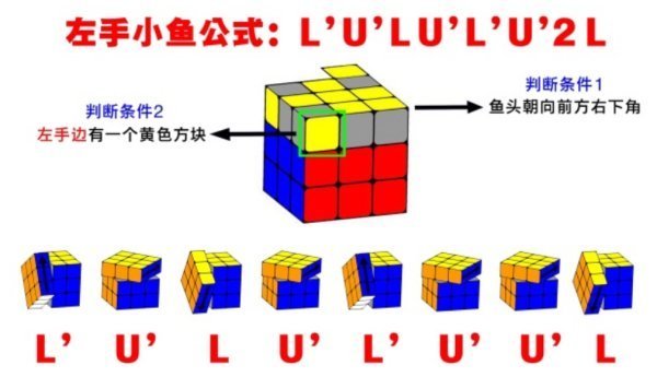 三阶魔方顶面小鱼公式是什么着