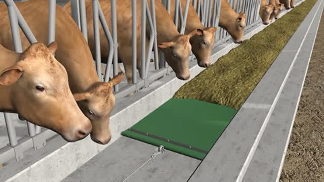 实拍德国 养牛厂喂料器工作,1人就能完成千亩农场饲喂效率太高!