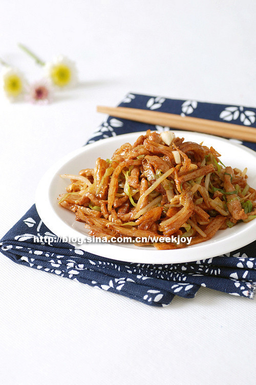 肉炒饼丝的家常做法是怎样的