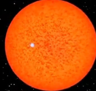 这是的大犬座vy图,左边是那个星球.