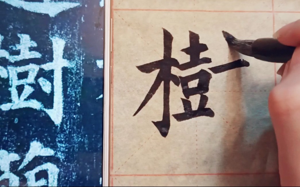 【 b>书法 /b>】 b>颜体多宝塔 /b>,树字的写法 b>教程 /b>