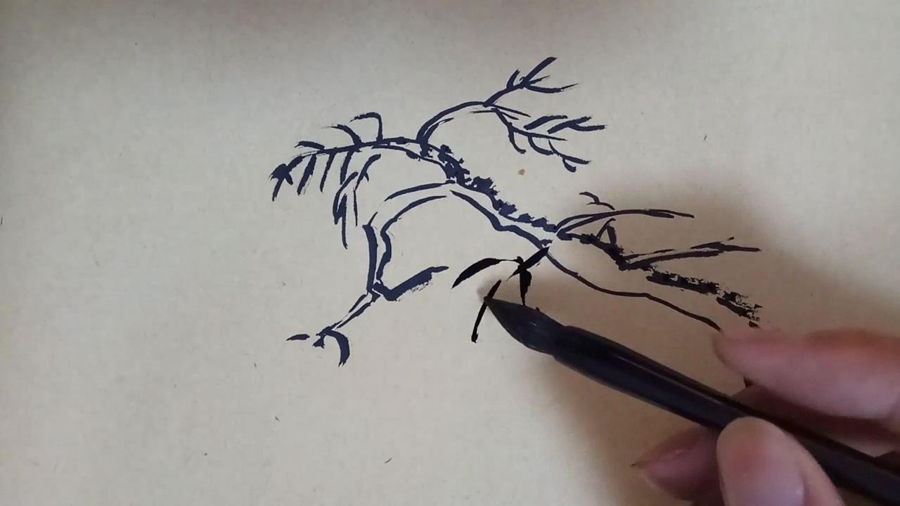 传统国画树的画法,简单好学
