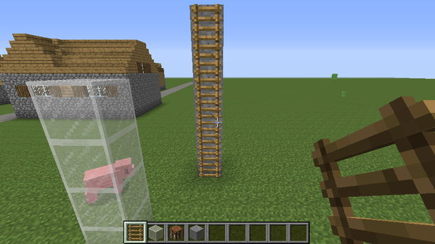 我的世界里怎摸做梯子?