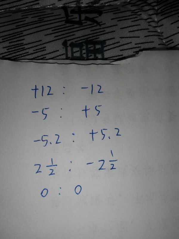 写出下列各数的相反数。+12、负5、负5.2