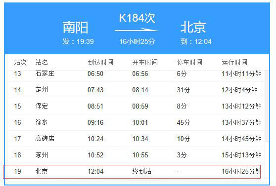 k184列车在北京南站停吗?