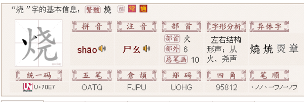 浇烧的音序是什么音节是什么