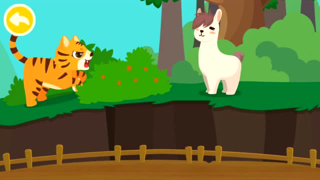 森林动物 老虎扑食抓小羊和帮小松鼠吃坚果