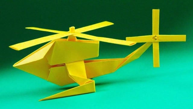 很好玩的折纸直升机,直升机折纸视频教程,简单好学