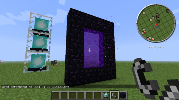 地狱门就完成了(旁边的信标只是用来方便计数)