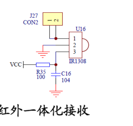 1838b的红外接收头多大的电容和上拉电阻10k怎么计算的还有这些电阻和