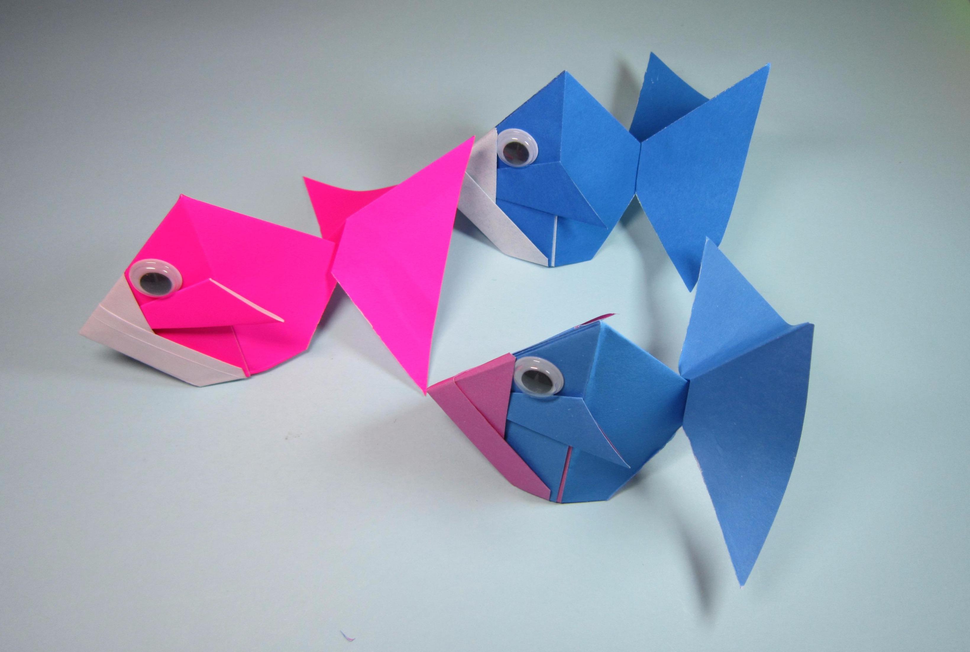 金鱼简单折纸图片