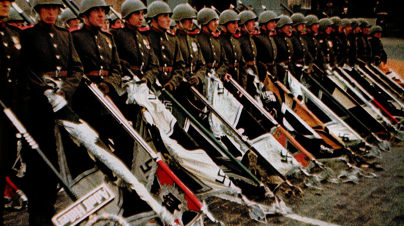 1945年苏联红场胜利大阅兵,苏军士兵倒拖德军军旗羞辱纳粹好看视频