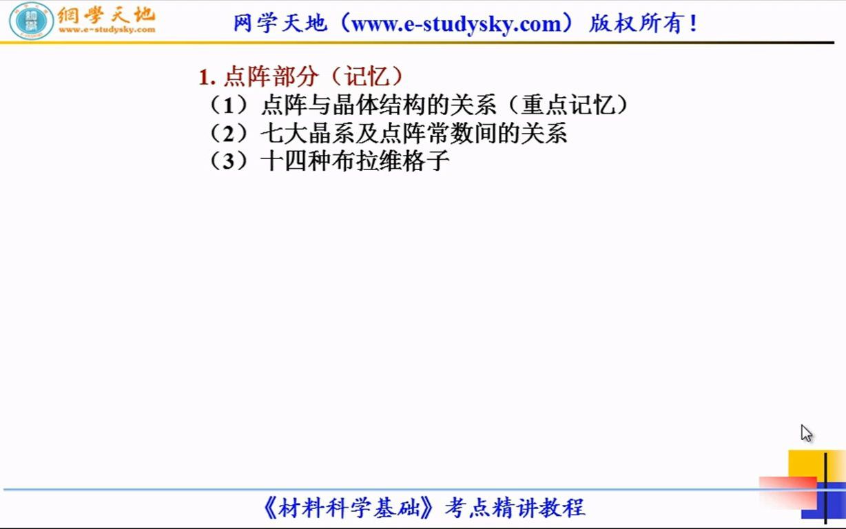 [图]材料科学基础 基础精讲教程 02.固体结构1