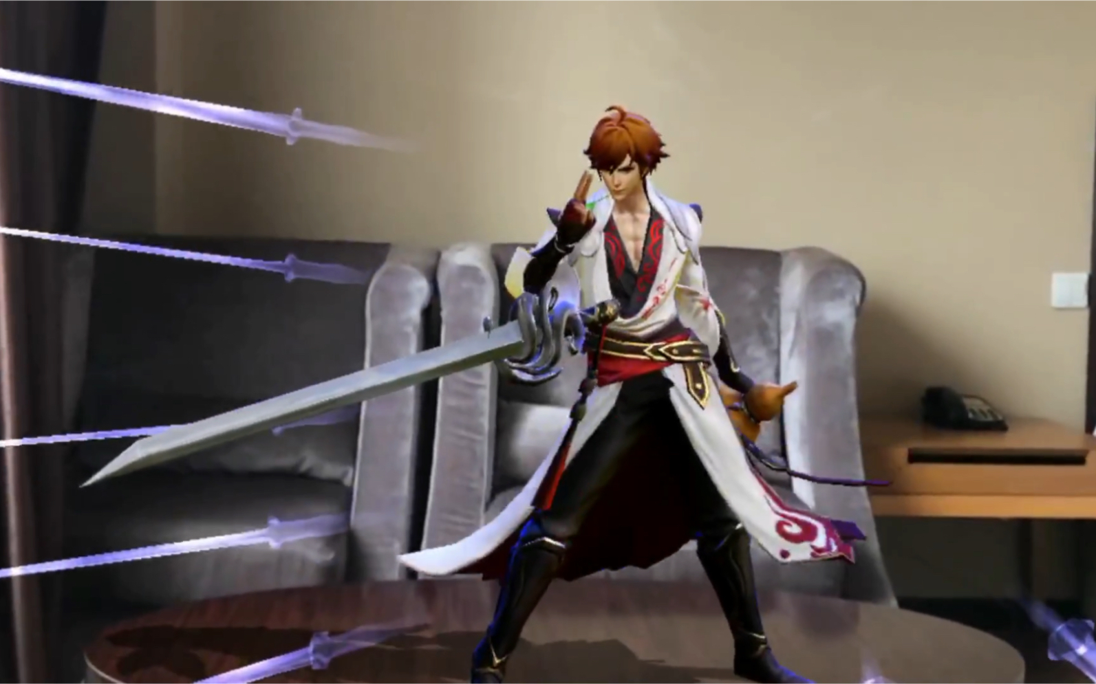 【王者荣耀ar】第1弹王者荣耀李白青莲剑仙ar效果,美男子现身!