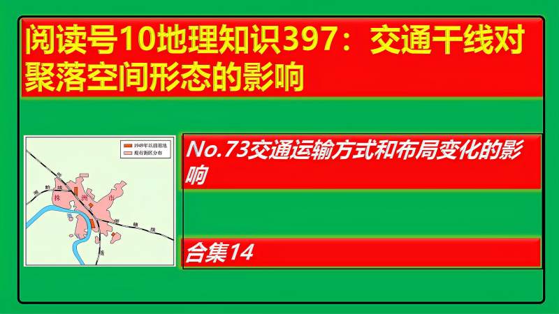 [图]阅读号10地理知识397:交通干线对聚落空间形态的影响