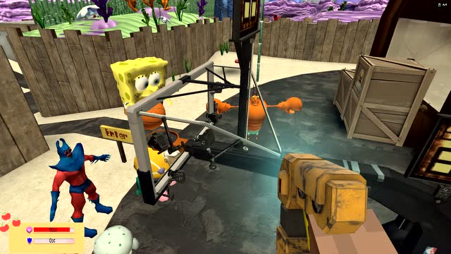 海绵宝宝打篮球,也能灌篮