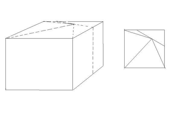 正方体切去一个三棱柱,剩下的不规则体可分割为4个三棱柱,想不到啊