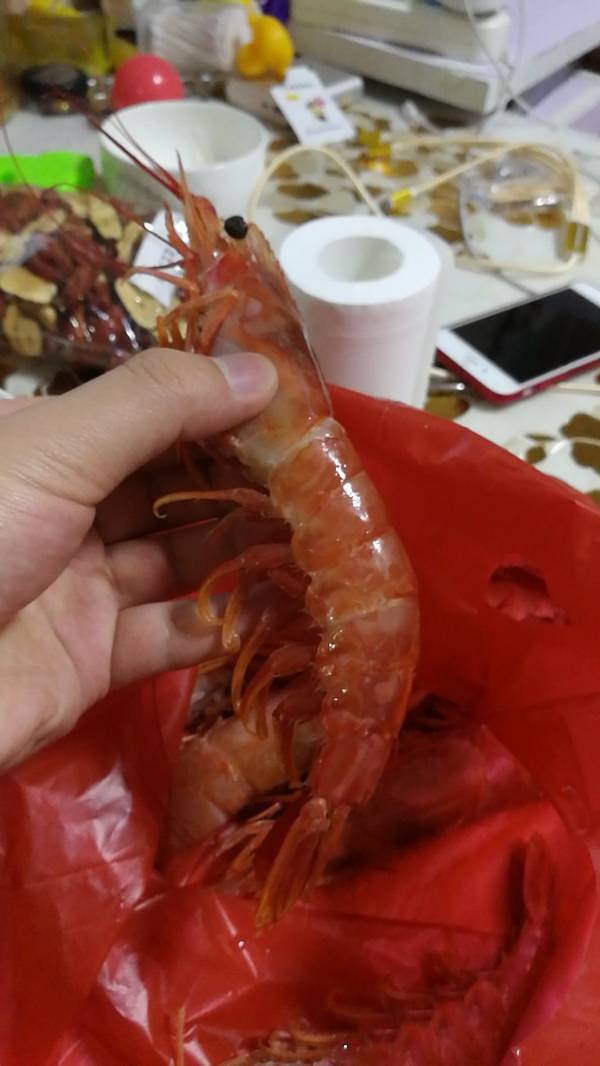 请问这是什么虾,冰冻的通体红色,而且体型巨大,有巴掌大小,农村市集买