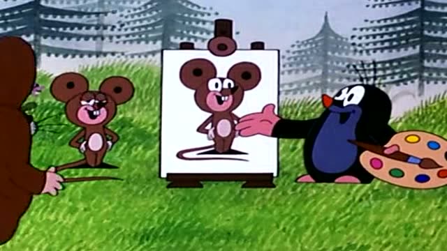 鼹鼠的 故事: 鼹鼠是个天生的画家,他画了一个老鼠的双胞胎兄弟